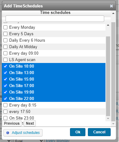 Being able to choose multiple pre-set times for the same job