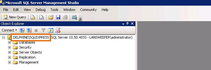 Configure SQL Server instance to host Lansweeper