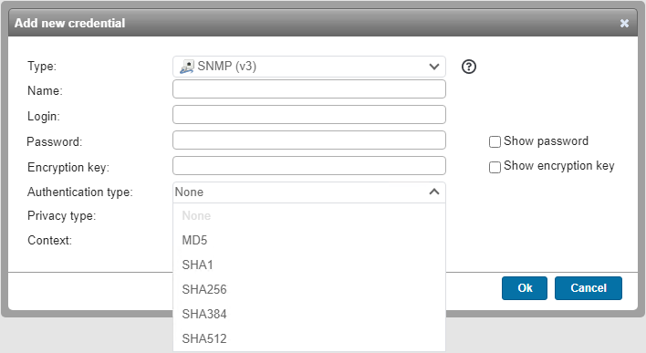 Scanning credentials SNMPv3.png Scanning credentials SNMPv3.png